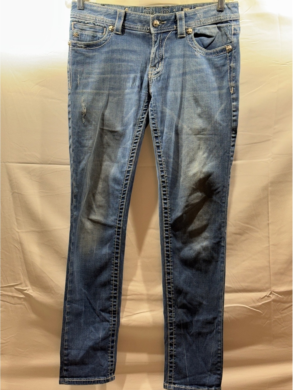 Miss Me Women's Medium Wash Skinny Jeans with Embroidered Back Pockets